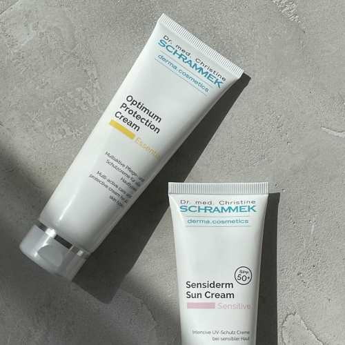 Dr. med. Schrammek sensiderm sun cream ja opitimum protect cream aurinkovoiteet kasvoille