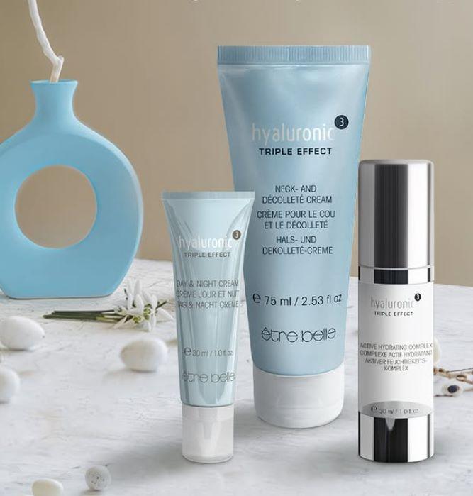 être belle hyaluronic -linjan tuotteet kohottavat ihoa
